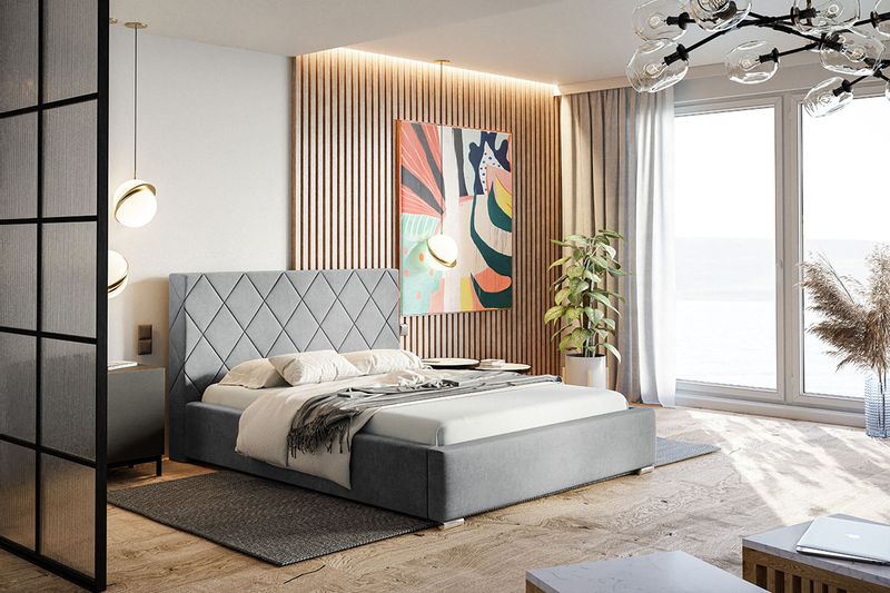 Łóżko tapicerowane 180x200 Royal 7 pojemnik stelaż zdjęcie 7