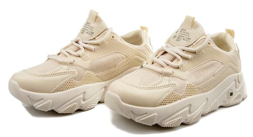 Sportowe sneakersy na grubej podeszwie beżowe Rozmiar obuwia - 40, Długość wkładki [cm]: - 25,50 cm. na Arena.pl