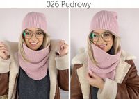 zimowy KOMPLET damski CZAPKA + KOMIN szal CIEPŁY polski MODNY SPLOT kolory