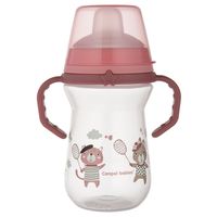 CANPOL Kubek z silikonowym ustnikiem FirstCup 250ml BONJOUR różowy