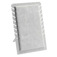 ekspozytor stojący na naszyjniki, zamszowy szary 28,5x 19 cm e60