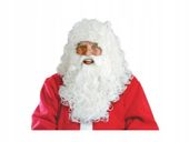 Peruka i broda Mikołaja z wąsami - gęste włosy Mikołajki Boże