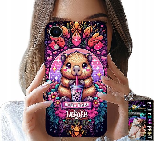ETUI DO IPHONE XR - SŁODKA KAPIBARA Z SZEJKIEM, SUPER WZORY na Arena.pl
