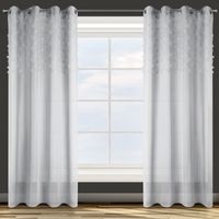 Zasłona gotowa na przelotkach STELLA 140x250 Design91 szara z pomponikami