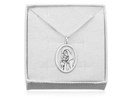 SREBRNY MEDALIK MATKA BOSKA JEZUS KOMUNIA CHRZEST na Arena.pl