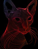 Plakat 50x65cm Cyfrowa Kocica