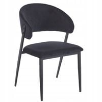 czarne welurowe krzesło furnitex do salonu nowoczesne zaokrąglone plecy