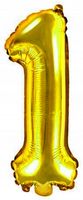 Balon Foliowy Na Urodziny Bal Imprezę Cyfra 1 Złota Wielka Dekoracja 80cm