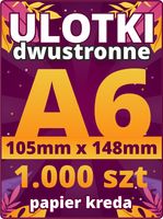 Ulotki Ulotka STANDARD A6 (105x148mm) Dwustronne 1000 sztuk 130-135g