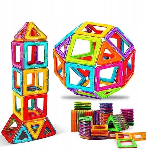 Kreatywne Klocki Magnetyczne Dla Dzieci 3-8 Lat 180 Elementów na Arena.pl