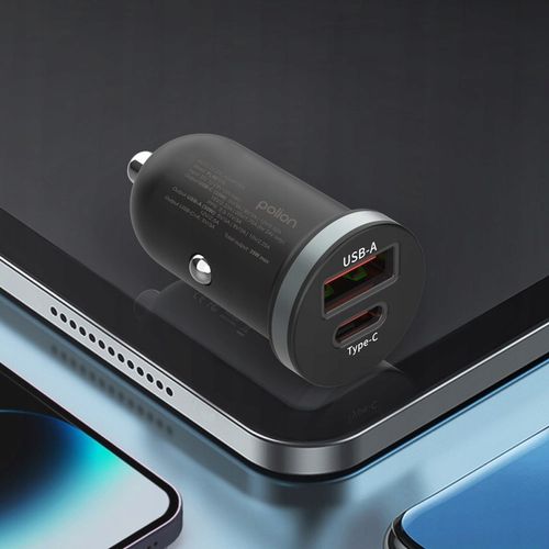Szybka ładowarka samochodowa POLION USB-A USB-C 35W QC3.0 PD 3A na Arena.pl