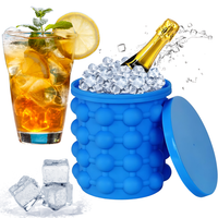 WIADERKO NA LÓD POJEMNIK NA KOSTKI LODU FORMA DO KOSTEK LODU 2w1 XXL COOLER