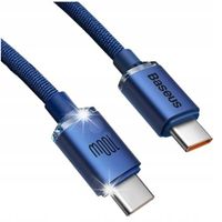 Kabel 1.2m Baseus Crystal Shine USB-C - USB-C typ-C 100W 6A 120cm niebieski