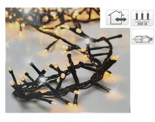 LAMPKI choinkowe białe ciepłe zimny FLASH 20 m TIMER na choinkę 270 cm na Arena.pl