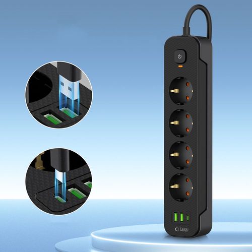 tech-protect pcl4x3 power strip long 2 usb & 1 type-c & 4 socket na Arena.pl