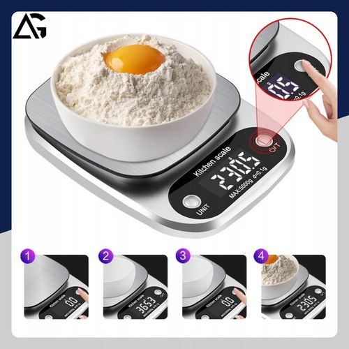 PRECYZYJNA WAGA KUCHENNA 5000g I 0,1g WYŚWIETLACZ LCD JUBILERSKA na Arena.pl