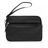 saszetka męska skórzana do ręki klasyczna czarna mała abruzzo abr-09