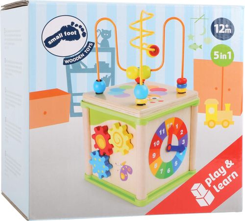Kostka edukacyjna 5 w 1 z pętlą labiryntem zegarem i sorterem na Arena.pl