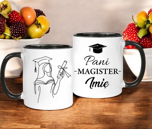 KUBEK PREMIUM Z NADRUKIEM PREZENT PANI MAGISTER IMIĘ ORYGINALNY UPOMINEK na Arena.pl