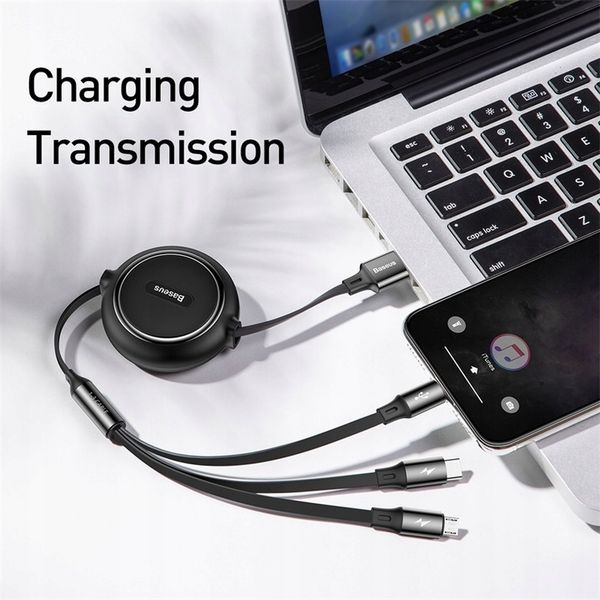 Kabel Zwijany USB 3 w 1 Lightning do iPhone Micro USB, USB-C 1,2m zdjęcie 6