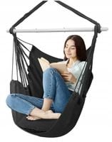 Krzesło wiszące fotel brazylijski poduszki duży wygodny hamak z kieszonką