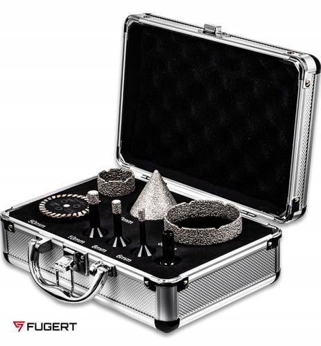 OTWORNICA DIAMENTOWA KORONKA DO GRESU PŁYTEK ZESTAW 6-68MM STOŻEK + na Arena.pl