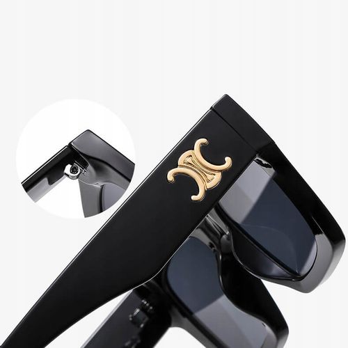 OKULARY PRZECIWSŁONECZNE UV400 Czarne + Panterka damskie + ETUI + ŚCIERKA na Arena.pl