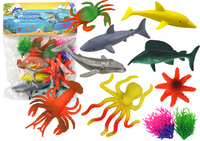 Zestaw Figurek Zwierząt Morskich 8 Sztuk Rośliny Wodne
