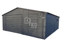 Garaż Blaszany 6x6 Brama - drzwi - okno - Antracyt - TKD101