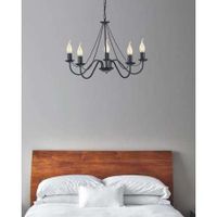 Wisząca LAMPA pałacowa Bartez K-3991 Kaja metalowa OPRAWA żyrandol ZWIS świecznikowy czarny