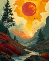 Plakat 40x50cm Dzika Rzeka Zmierzchem