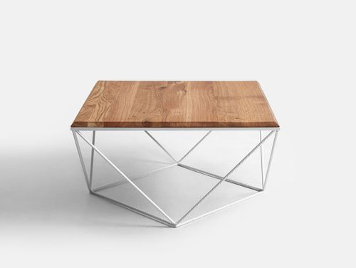 Stół kawowy DARYL SOLID WOOD 80 - dąb, biały na Arena.pl