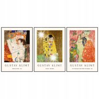 Zestaw 3 plakatów 70x50 Gustav Klimt reprodukcja BOHO malowany artysta