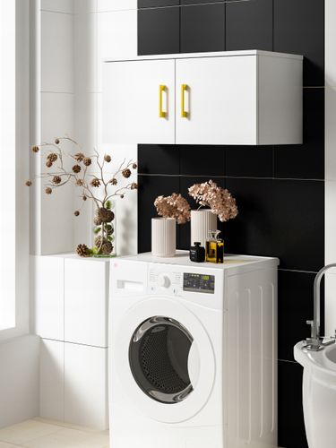 Szafka łazienkowa nad pralkę NERO 80 biała (GOLD) na Arena.pl