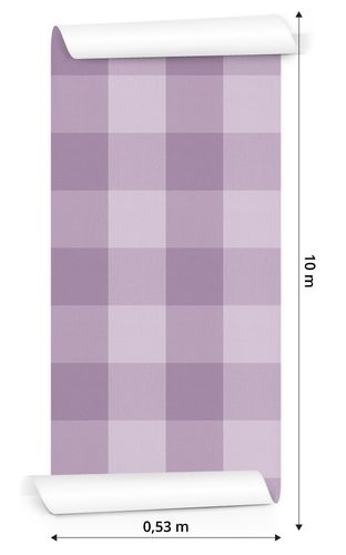 Tapeta Modna Fioletowa Krata na Arena.pl