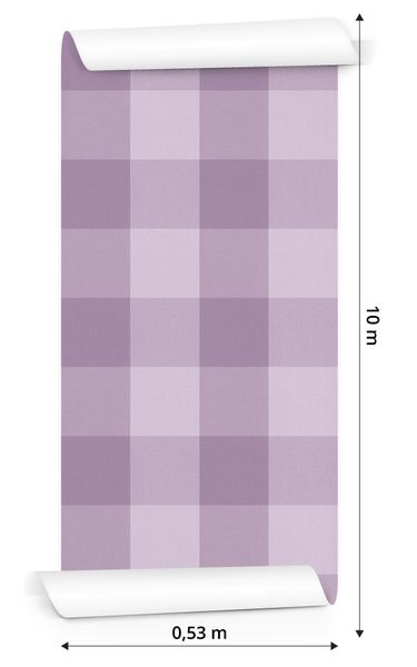 Tapeta Modna Fioletowa Krata zdjęcie 3