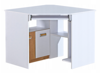 Nowoczesne Biurko Narożne Biały + Dąb Nash 96 cm LONER DL 3 kolory