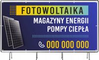BANER REKLAMOWY na siatce mesh 200x100 cm gotowy projekt FOTOWOLTAIKA