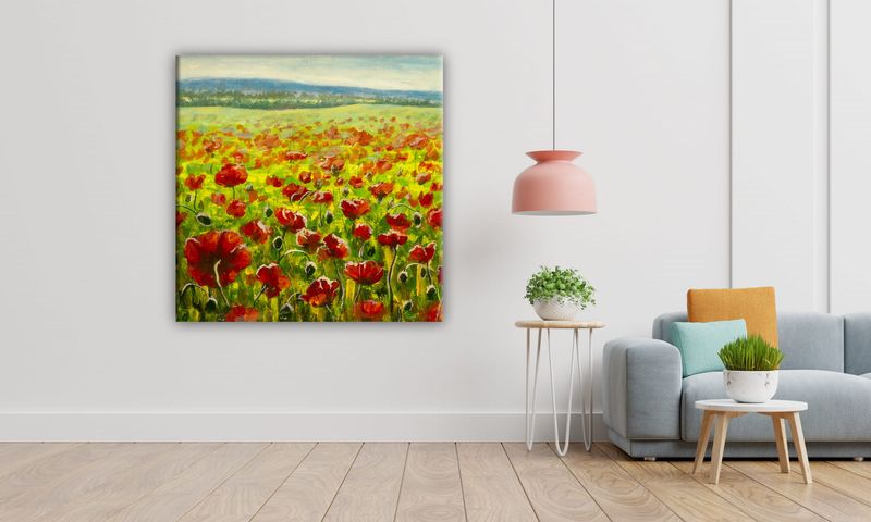 OBRAZ NA SZKLE KWADRATOWY 70x70cm 059 Maki zdjęcie 5