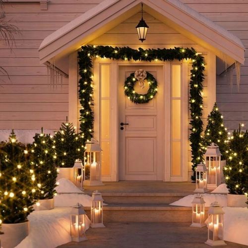 LAMPKI CHOINKOWE 300 LED STAŁE + FLASH ZEWNĘTRZNE ŚWIATEŁKA BIAŁE CIEPŁE na Arena.pl