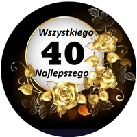 Opłatek na tort Happy Birthday Kwiaty Róże Urodziny 18 30 40 50 Okazjonalny