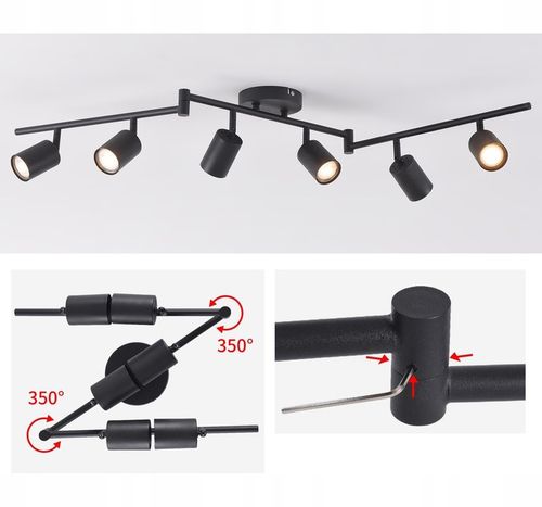 Lampa sufitowa kinkiet spot oprawa halogenowa natynkowa 6x GU10 na Arena.pl