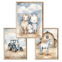 Zestaw trzech plakatów dla dzieci Farma 1