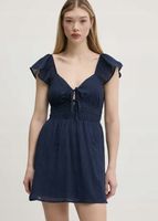 HOLLISTER Bawełniana sukienka granatowy KI359-5041 XXS