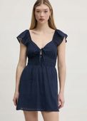 HOLLISTER Bawełniana sukienka granatowy KI359-5041 XXS