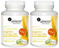 Aliness Cytrynian Magnezu 125mg P-5-P Witamina B6 Wsparcie układu nerwowego