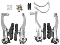 KOMPLET PRZÓD TYŁ HAMULCE ROWEROWE SZCZĘKI V-BRAKE KLOCKI HAMULCOWE ZESTAW