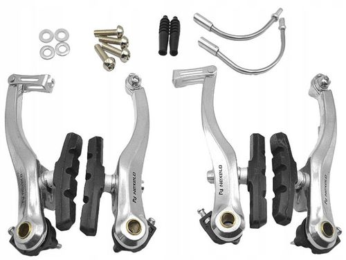 KOMPLET PRZÓD TYŁ HAMULCE ROWEROWE SZCZĘKI V-BRAKE KLOCKI HAMULCOWE ZESTAW na Arena.pl