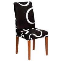 Pokrowiec na krzesło uniwersalny elastyczny ze spandexu gładki czarno-biały