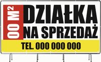 BANER REKLAMOWY 300x150cm różne wzory projekt w cenie DZIAŁKA NA SPRZEDAŻ